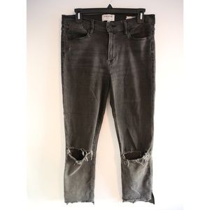 FRAME Black Skinny Crop Jeans